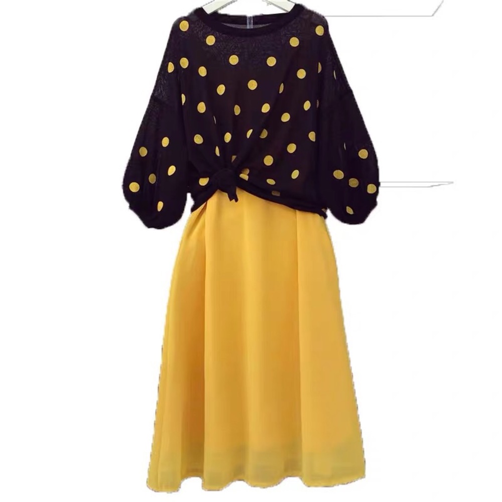 Korean Fashion Co-Ord yellow maxi dress and tops